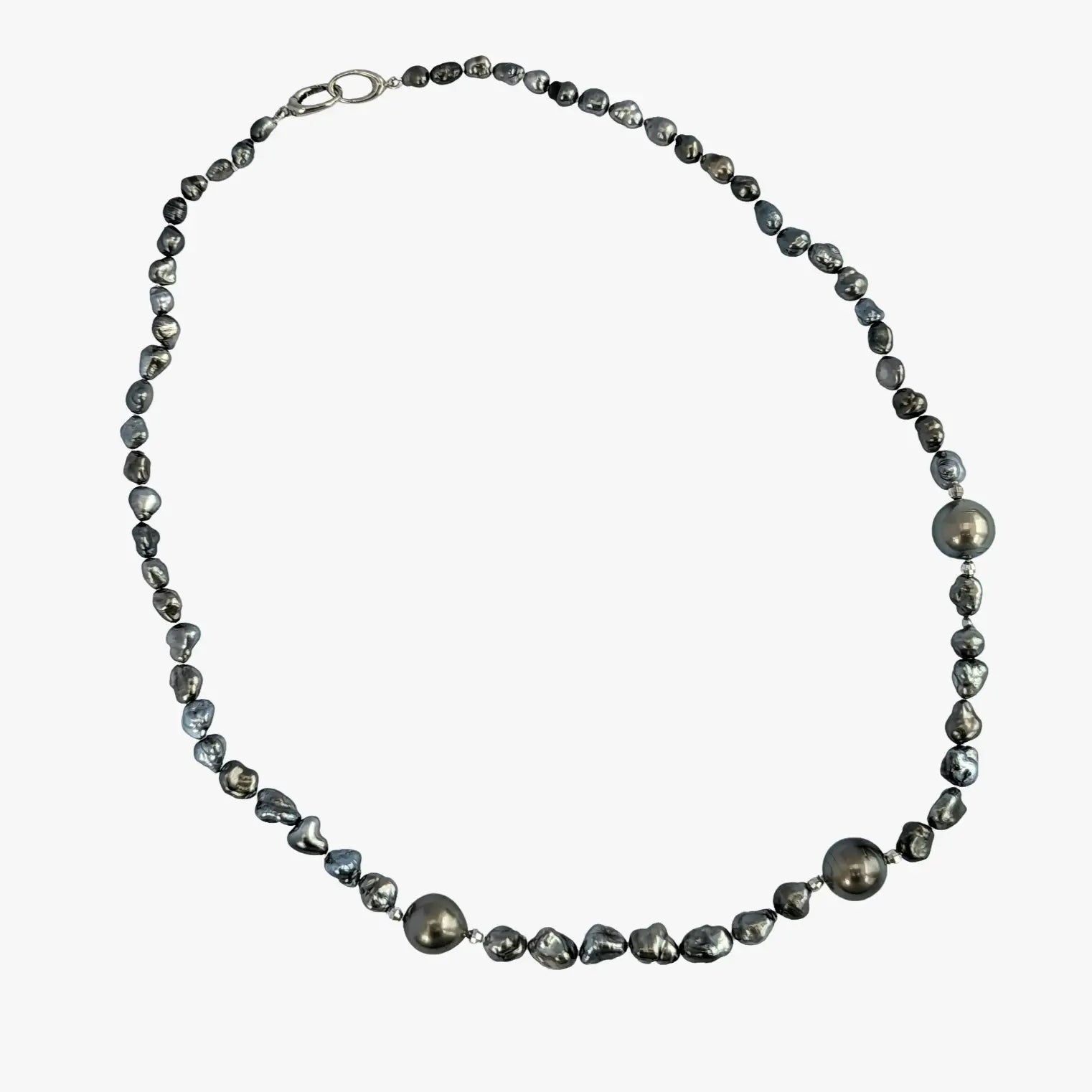 10-11mm Dark Tahitian Keshi Pearl Necklace - Marina Pearls