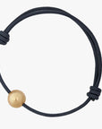 Golden South Sea Pearl and Leather Cord Adjustable Bracelet - Marina Korneev Fine Pearls