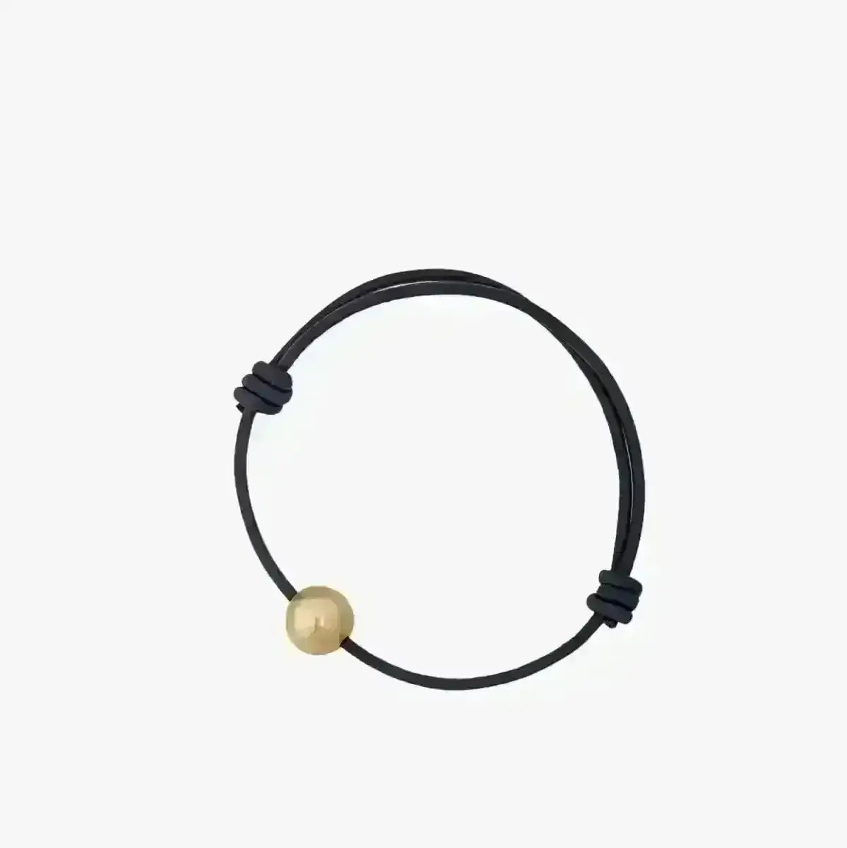 10 - 11mm Golden South Sea Pearl and Leather Cord Adjustable Bracelet - Marina Korneev