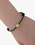 Golden South Sea Pearl and Leather Cord Adjustable Bracelet - Marina Korneev Fine Pearls