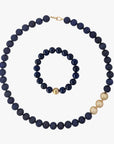 10-11mm Golden South Sea Pearl Lapis Lazuli Stretch Bracelet - Marina Korneev Fine Pearls