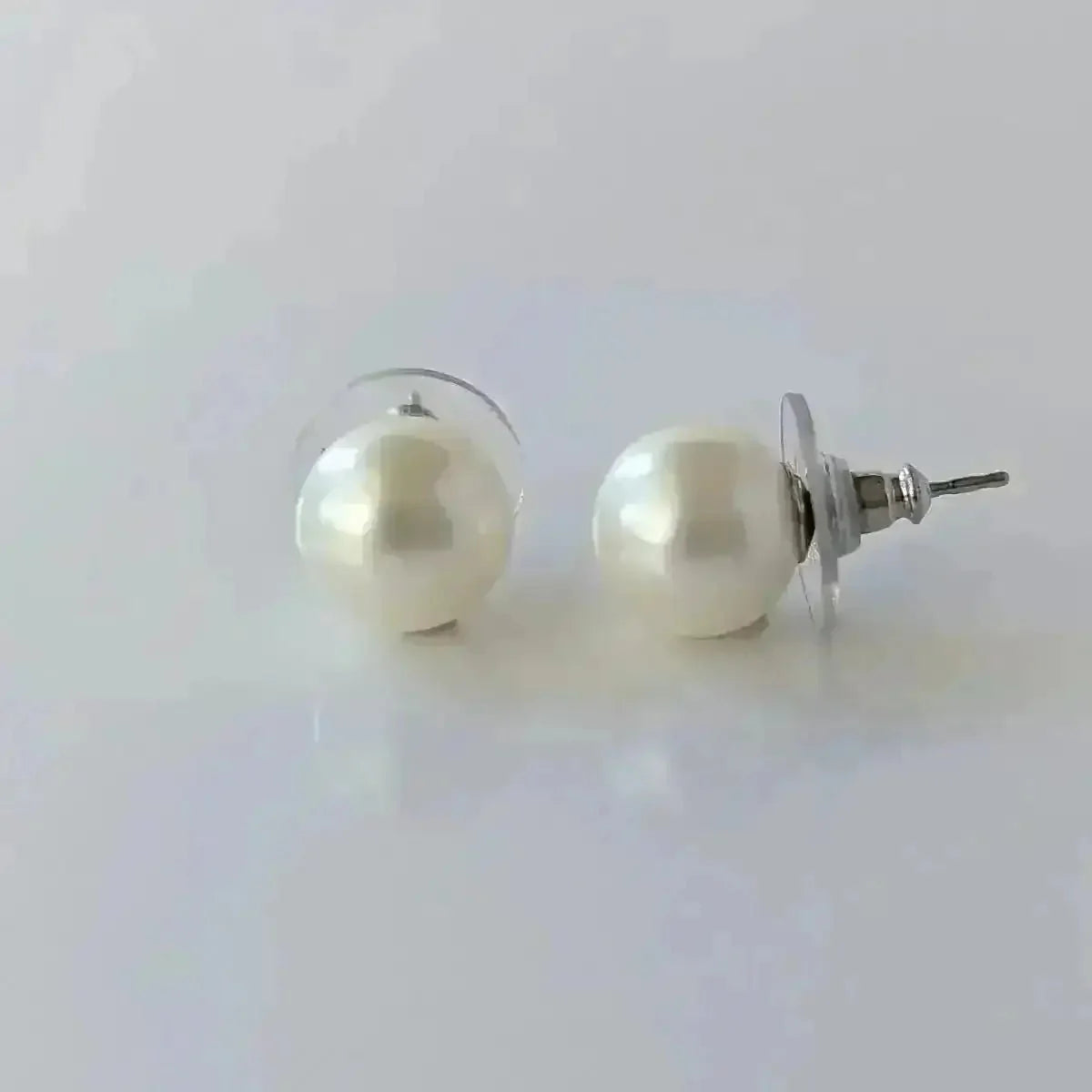 10 - 11mm Silvery White South Sea Pearl Stud Earrings - Marina Korneev