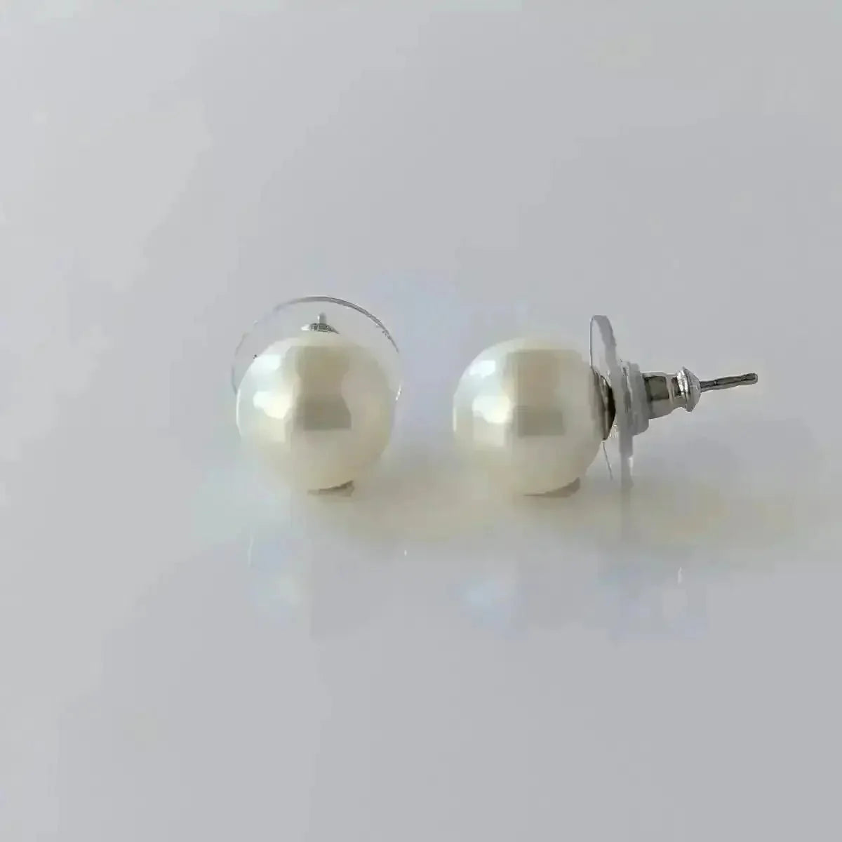 10 - 11mm Silvery White South Sea Pearl Stud Earrings - Marina Korneev