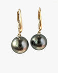 10-11mm Tahitian Pearl Dangle Lever-Back Earrings - Marina Korneev Fine Pearls