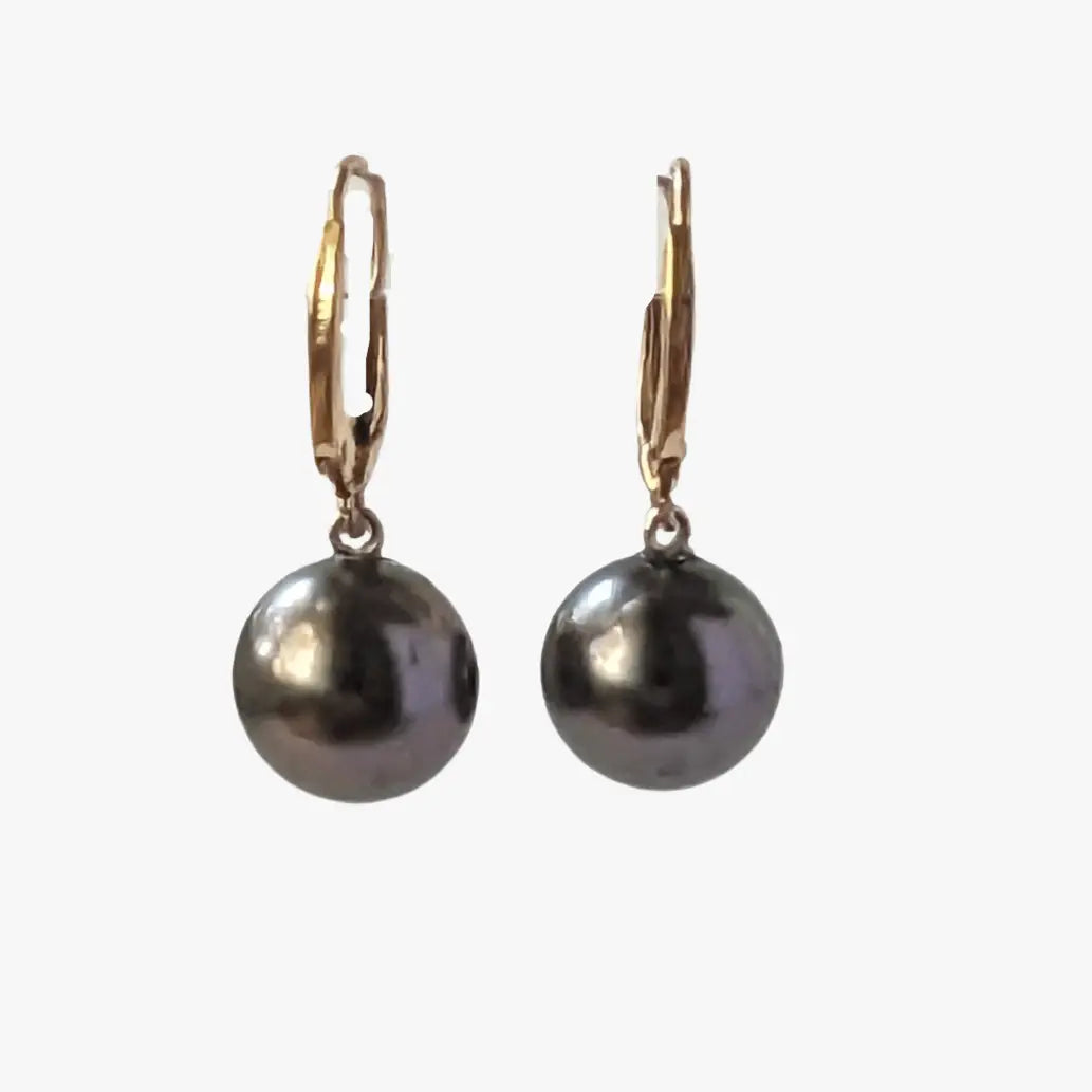 10-11mm Tahitian Pearl Dangle Lever-Back Earrings - Marina Korneev Fine Pearls