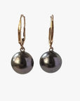 10-11mm Tahitian Pearl Dangle Lever-Back Earrings - Marina Korneev Fine Pearls