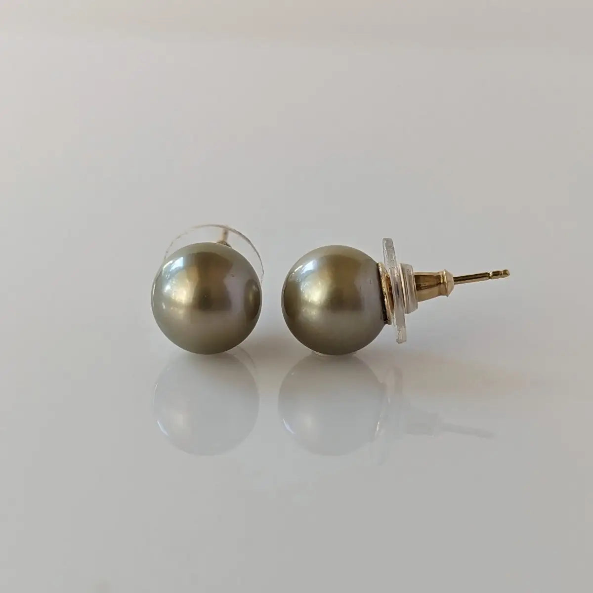 10-11mm Tahitian Pearl Stud Earrings - Marina Korneev