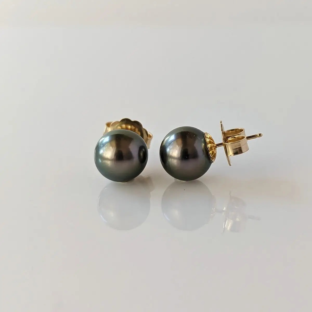 10-11mm Gray Tahitian Pearl Stud Earrings - Marina Korneev