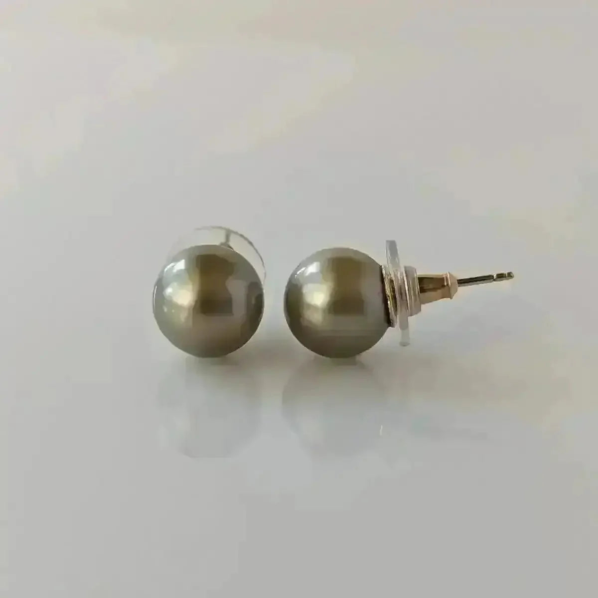 10 - 11mm Tahitian Pearl Stud Earrings - Marina Korneev
