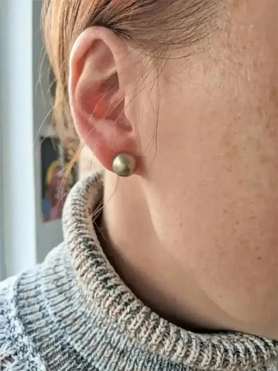 10 - 11mm Tahitian Pearl Stud Earrings - Marina Korneev