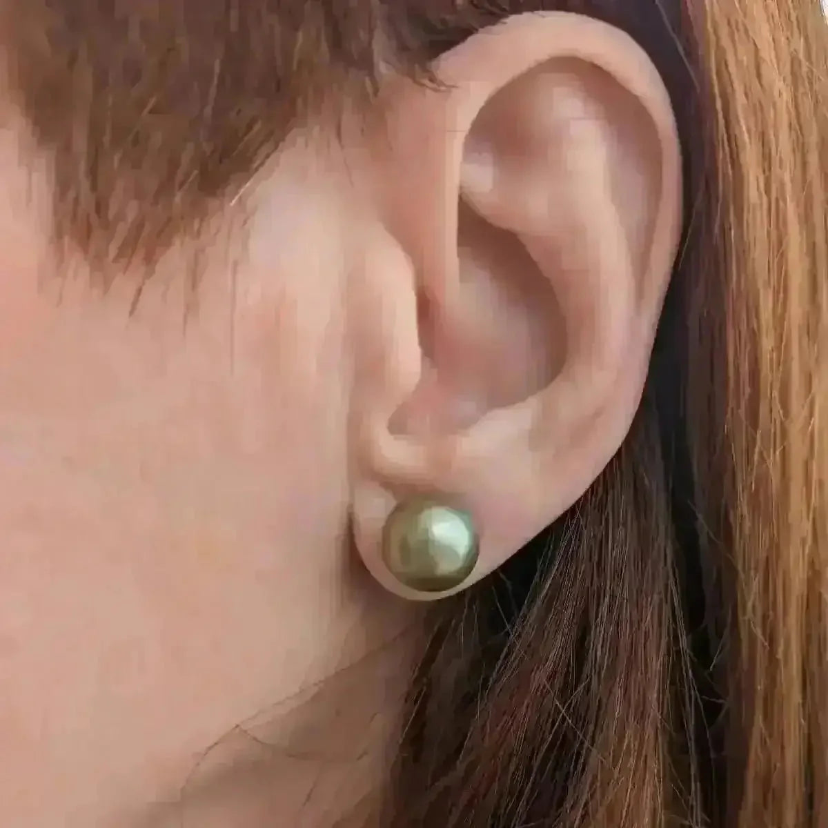 10 - 11mm Tahitian Pearl Stud Earrings - Marina Korneev