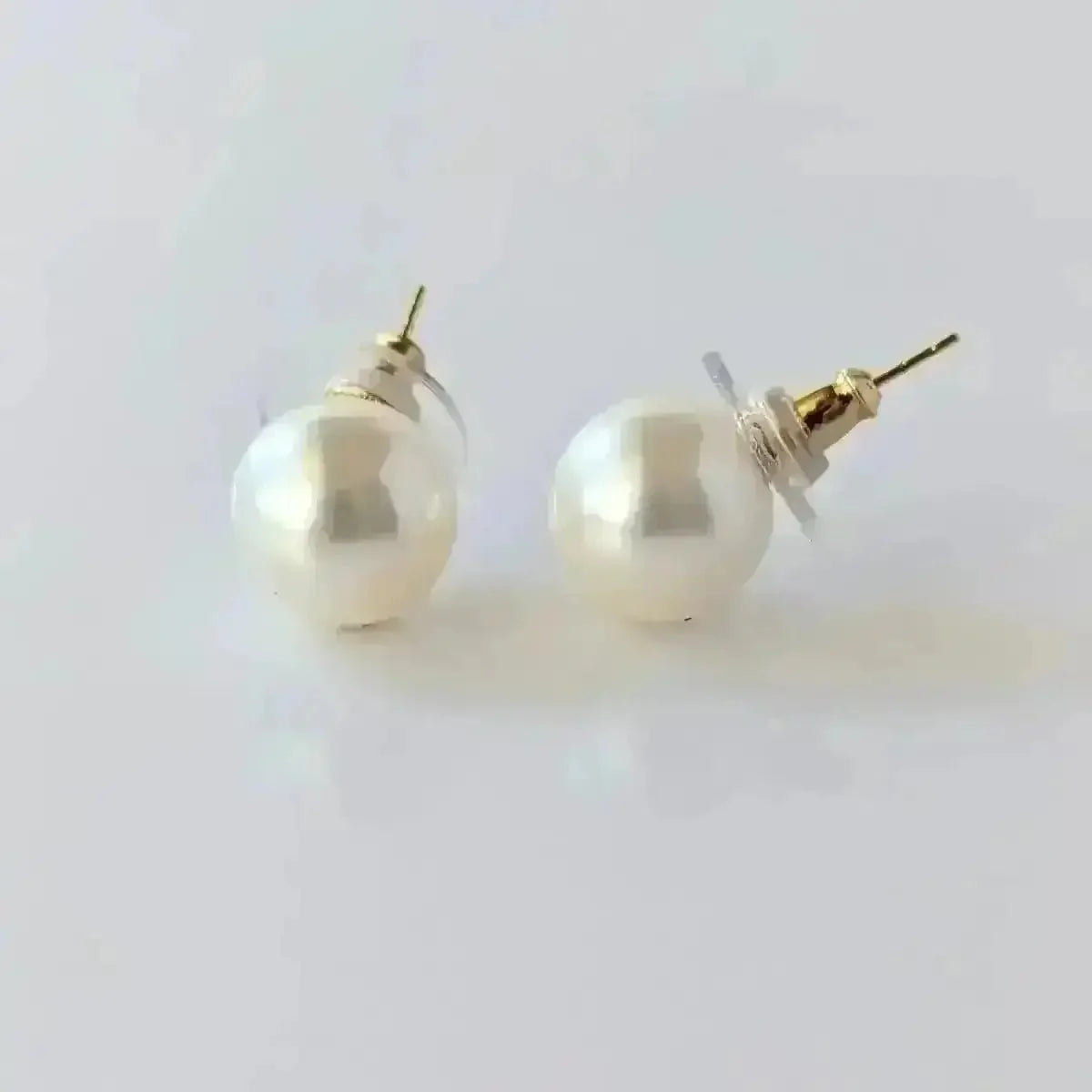 10 - 11mm White South Sea Pearl Stud Earrings - Marina Korneev