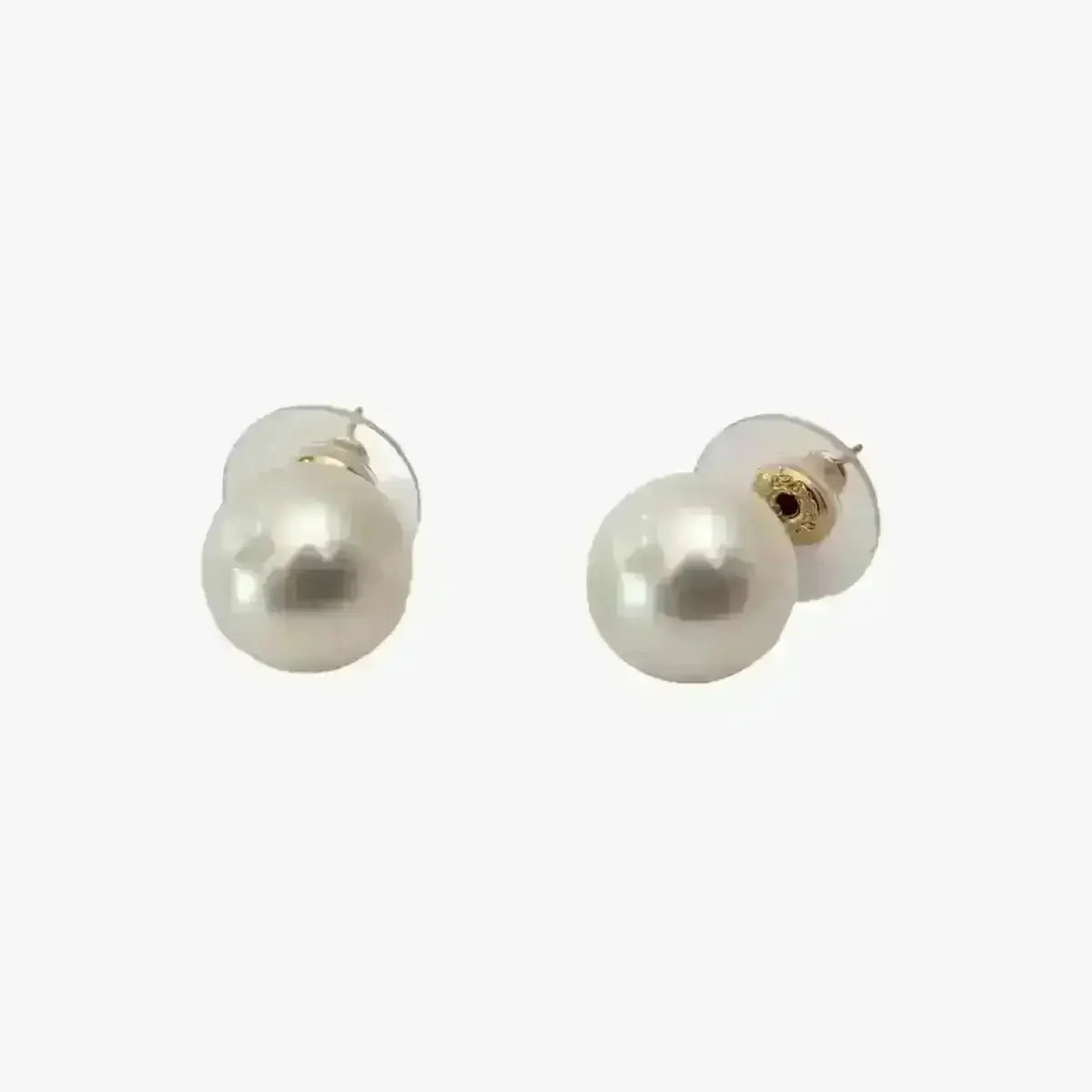 10 - 11mm White South Sea Pearl Stud Earrings - Marina Korneev