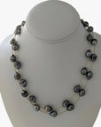 10-12mm Semi-Baroque Tahitian Pearl Station Long Necklace