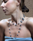 10 - 12mm Semi - Baroque Tahitian Pearl Station Long Necklace - Marina Korneev