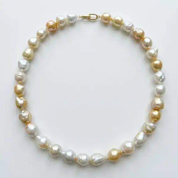 10 - 14mm Golden South Sea Pearl Baroque Necklace Elegant Strands by Marina Korneev