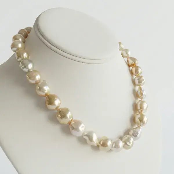 10 - 14mm Golden South Sea Pearl Baroque Necklace Elegant Strands by Marina Korneev