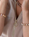 11.0-11.5mm Edison Freshwater Pearl Bracelet with Silver Charm - Marina Pearls