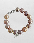 11.0-11.5mm Edison Freshwater Pearl Bracelet with Silver Charm - Marina Pearls