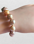 11.0-11.5mm Edison Freshwater Pearl Bracelet with Silver Charm - Marina Pearls