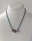 11.0-11.5mm Freshwater Pearl and Lapis Lazuli Necklace