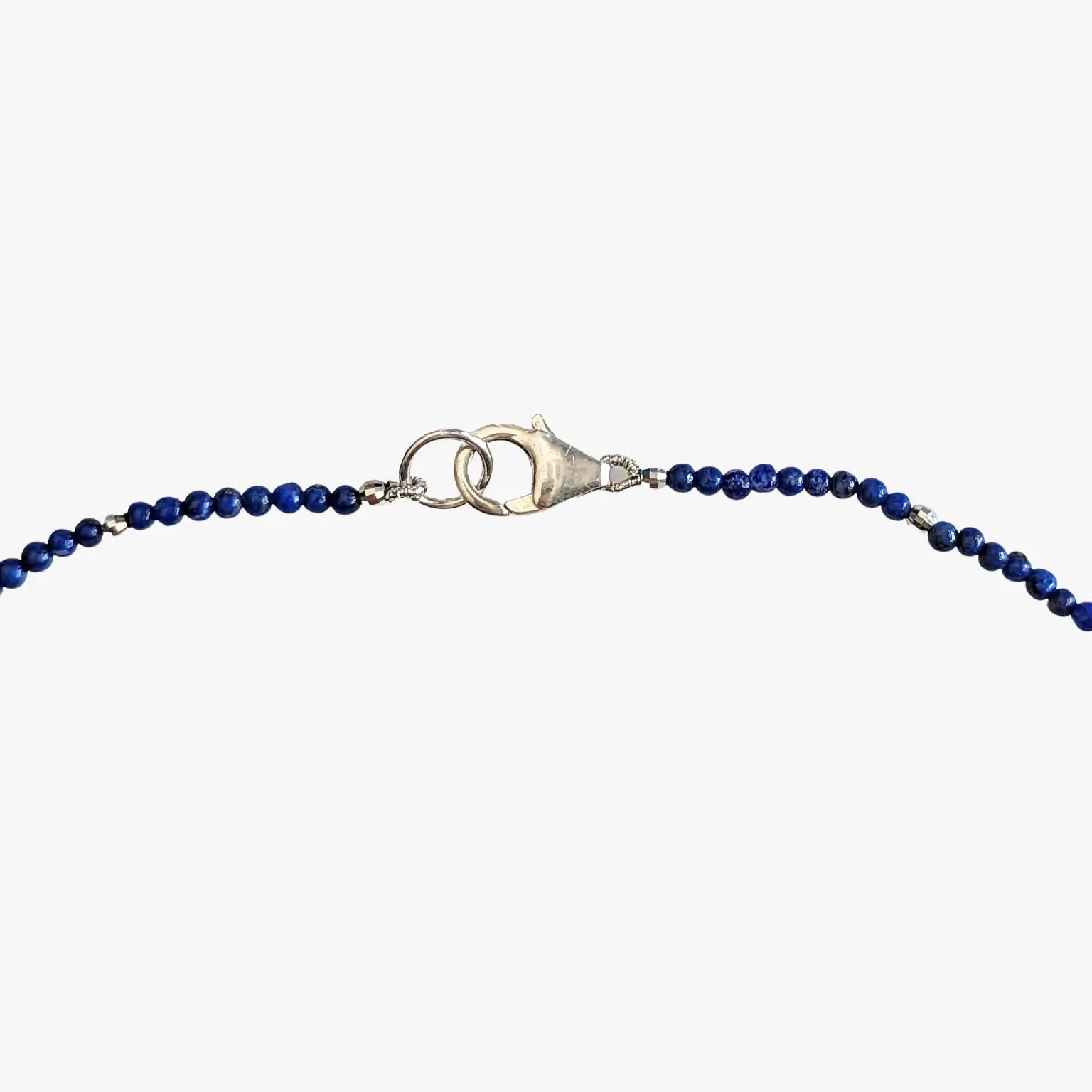 11.0-11.5mm Freshwater Pearl and Lapis Lazuli Necklace - Marina Pearls