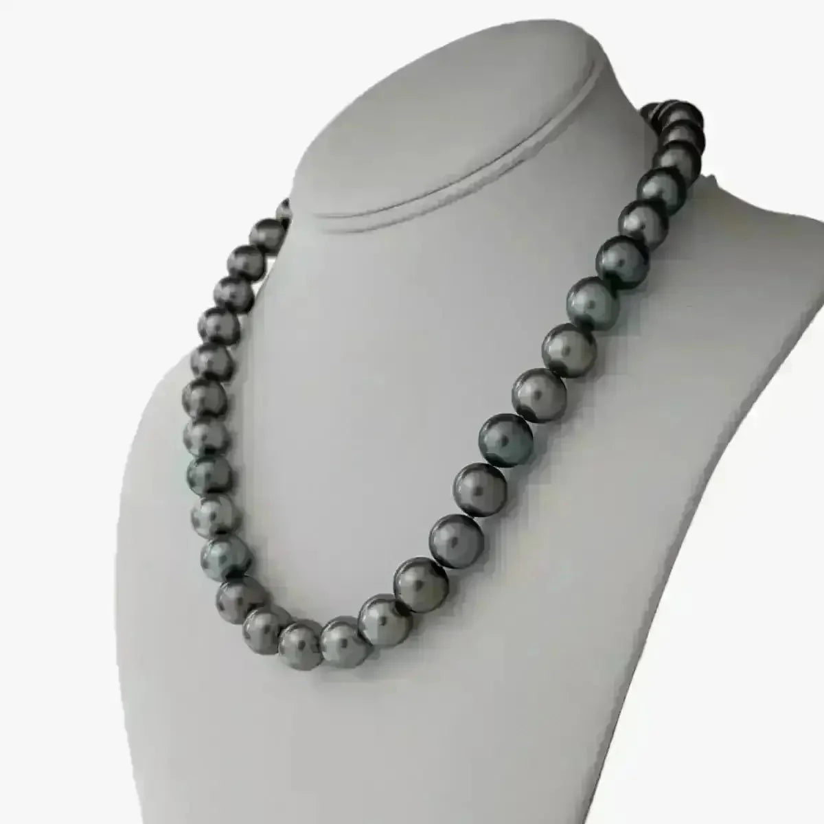 11 - 12mm AMAZING Silver Tahitian Pearl Necklace - Marina Korneev