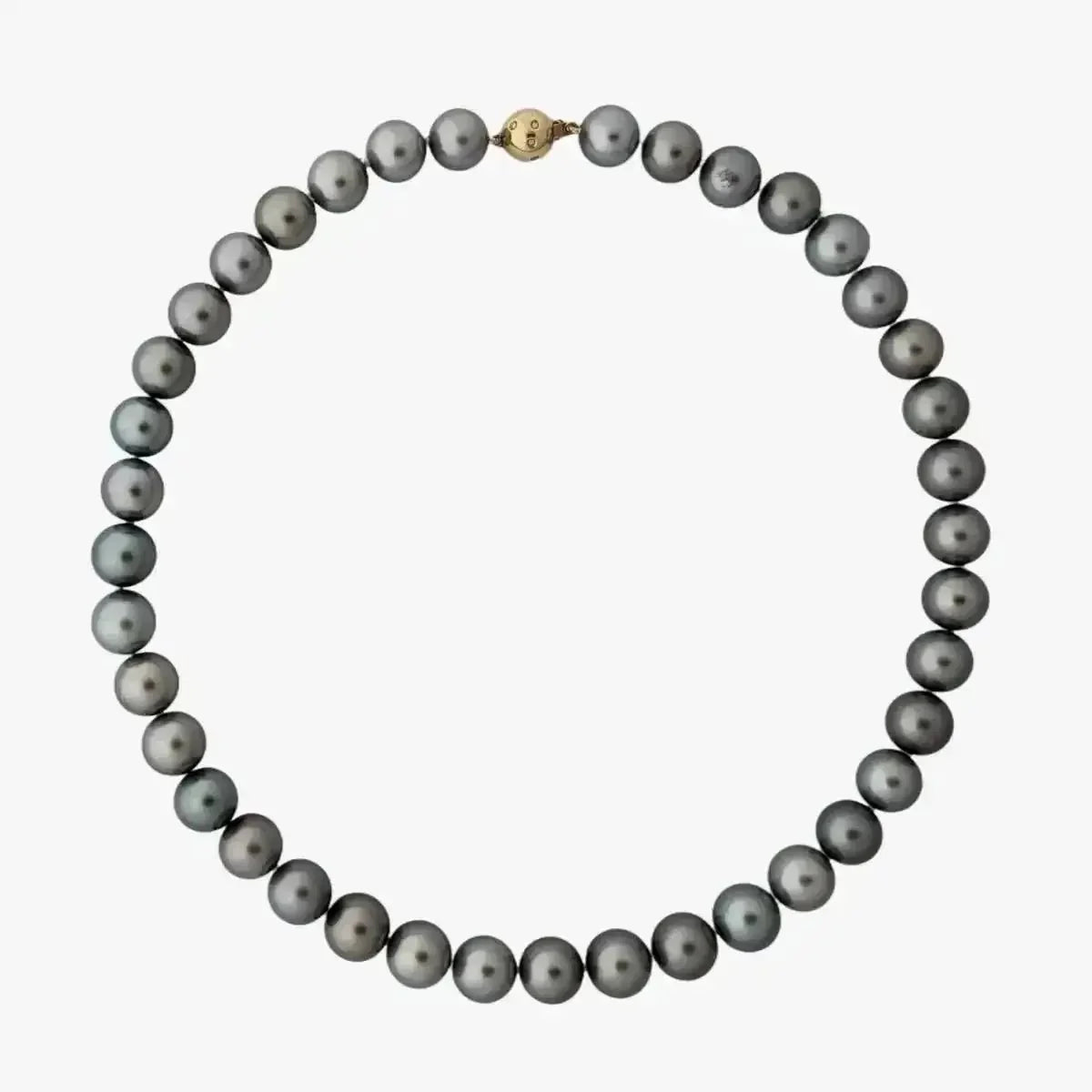 11 - 12mm AMAZING Silver Tahitian Pearl Necklace - Marina Korneev