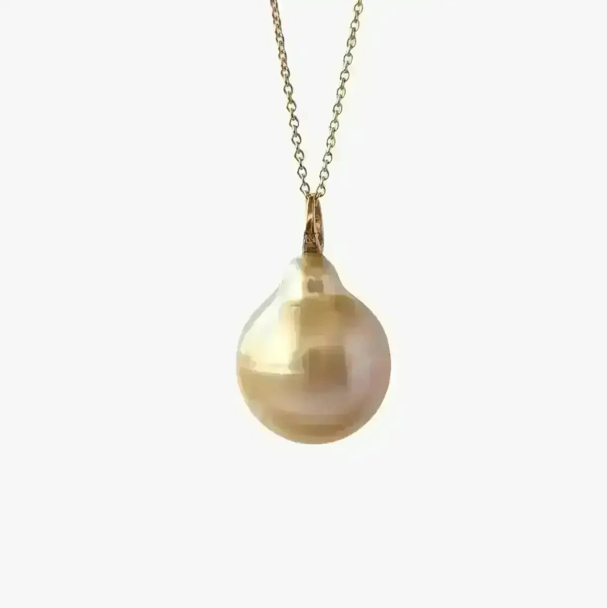 11 - 12mm Baroque Golden South Sea Pearl Pendant - Marina Korneev