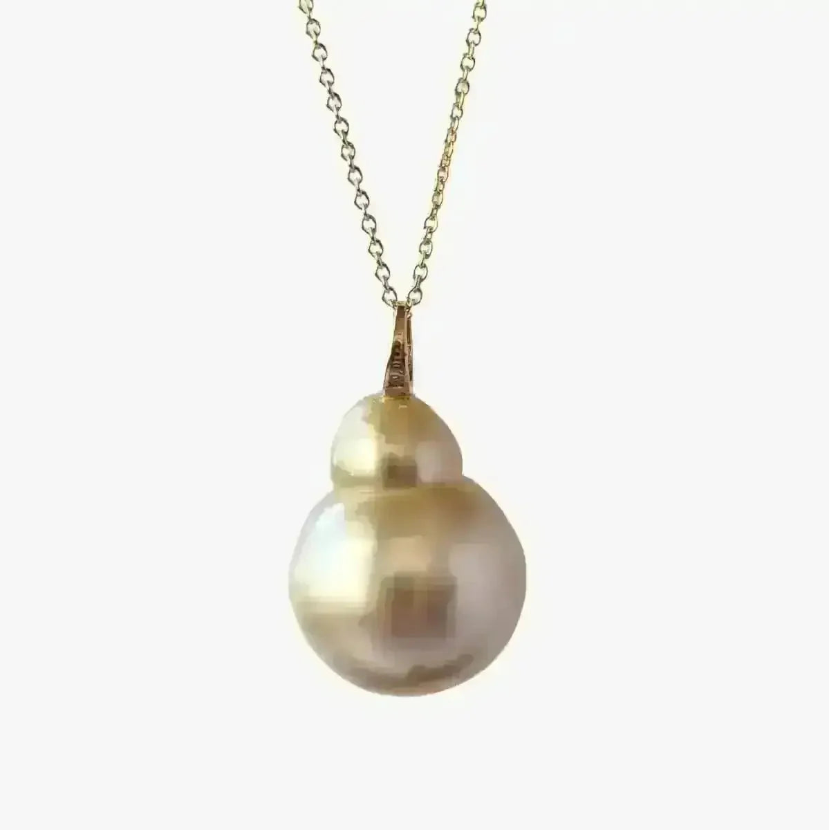 11 - 12mm Baroque Golden South Sea Pearl Pendant - Marina Korneev