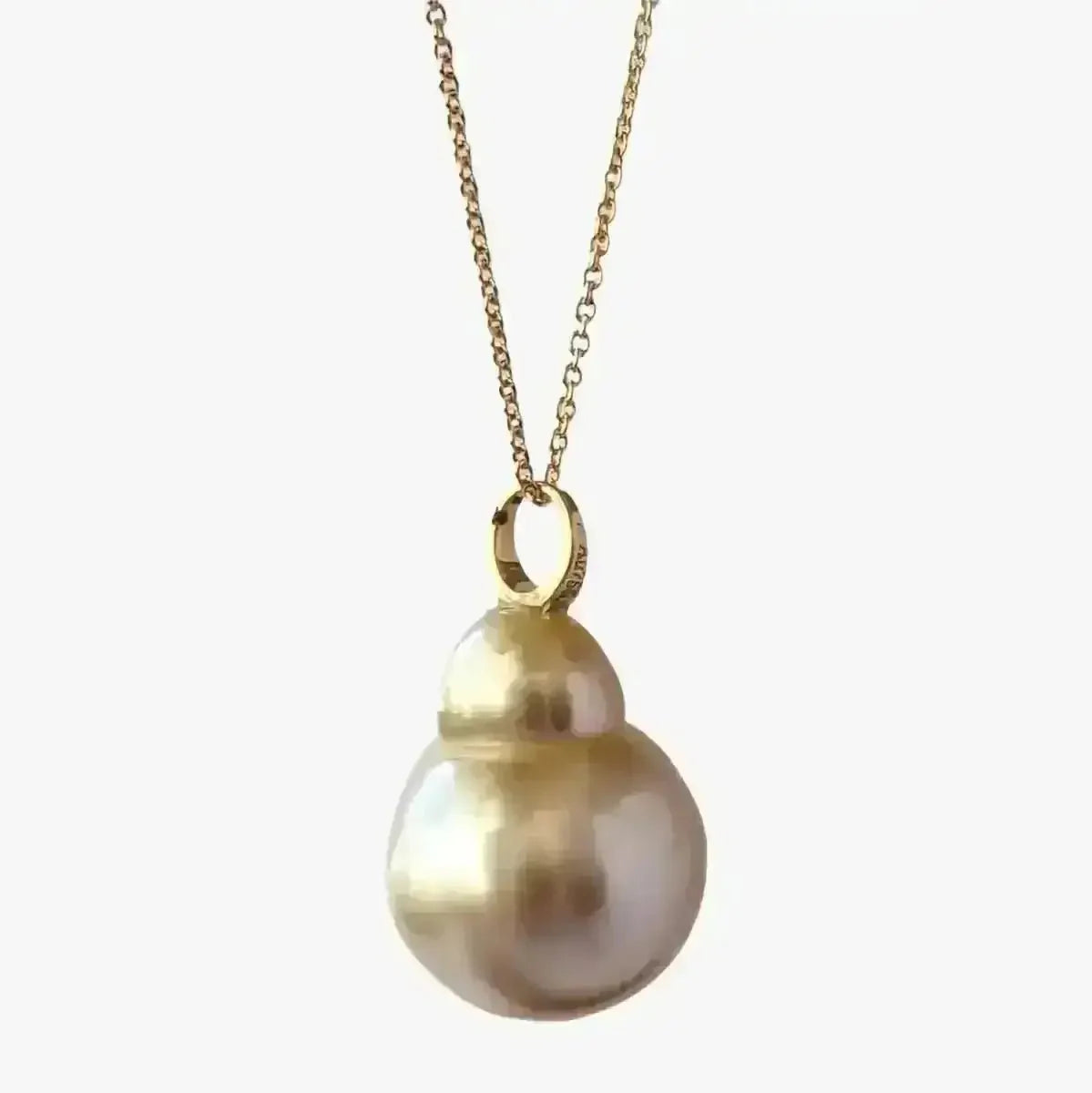 11 - 12mm Baroque Golden South Sea Pearl Pendant - Marina Korneev