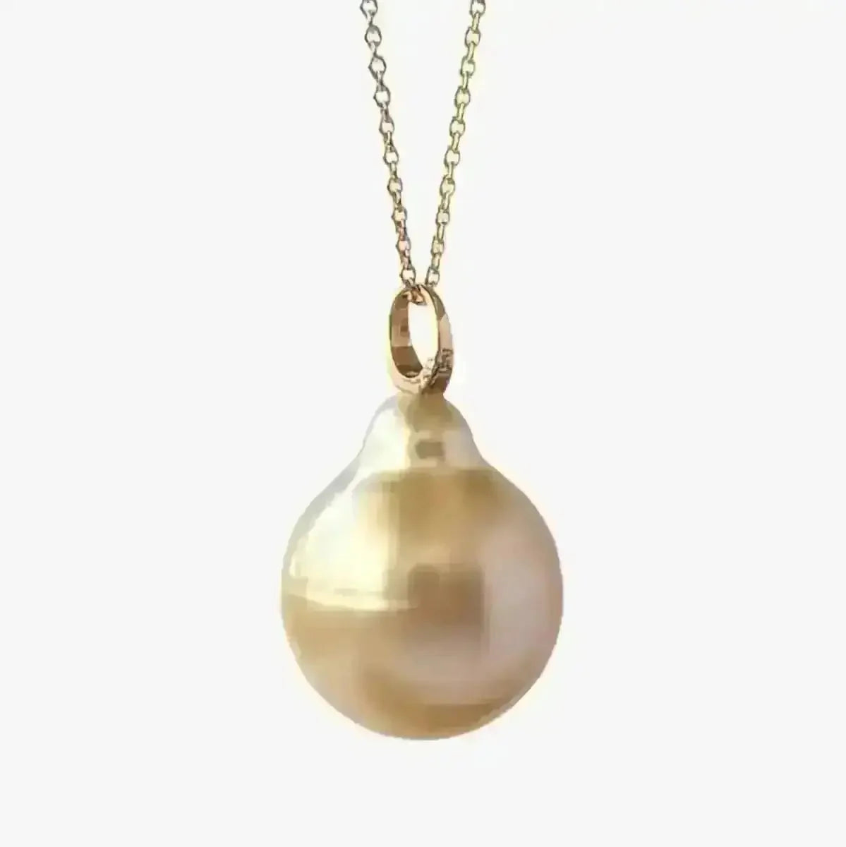 11 - 12mm Baroque Golden South Sea Pearl Pendant - Marina Korneev