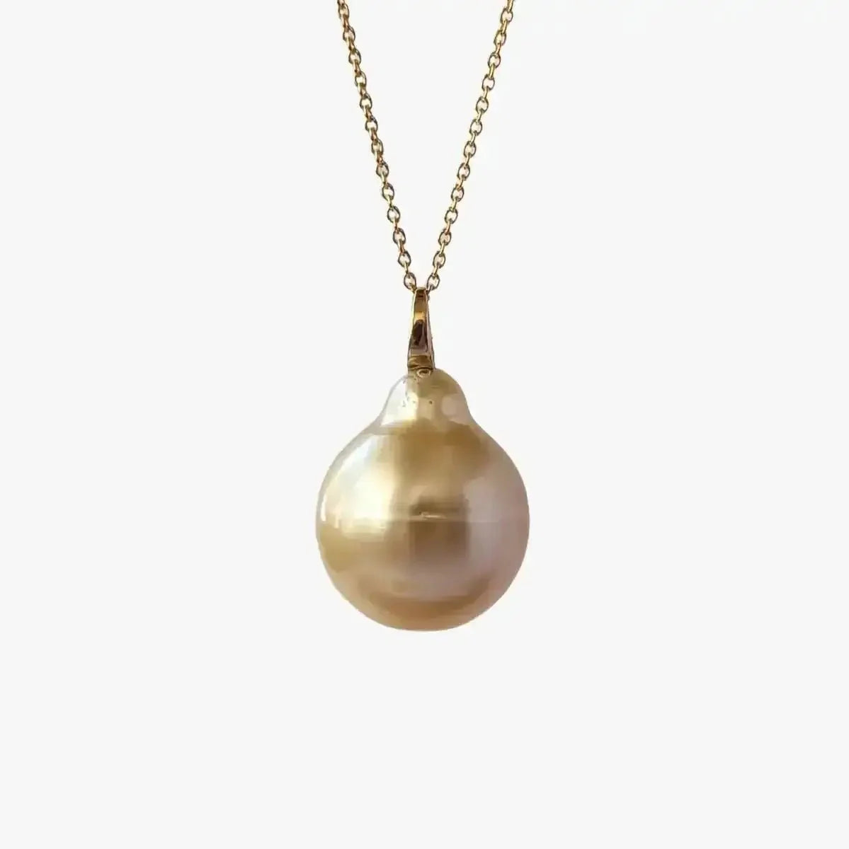 11 - 12mm Baroque Golden South Sea Pearl Pendant - Marina Korneev