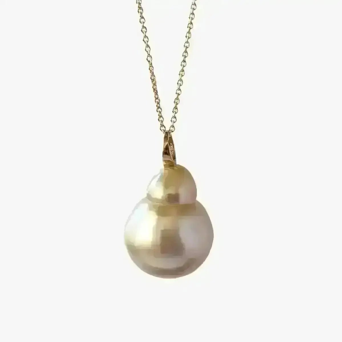 11 - 12mm Baroque Golden South Sea Pearl Pendant - Marina Korneev