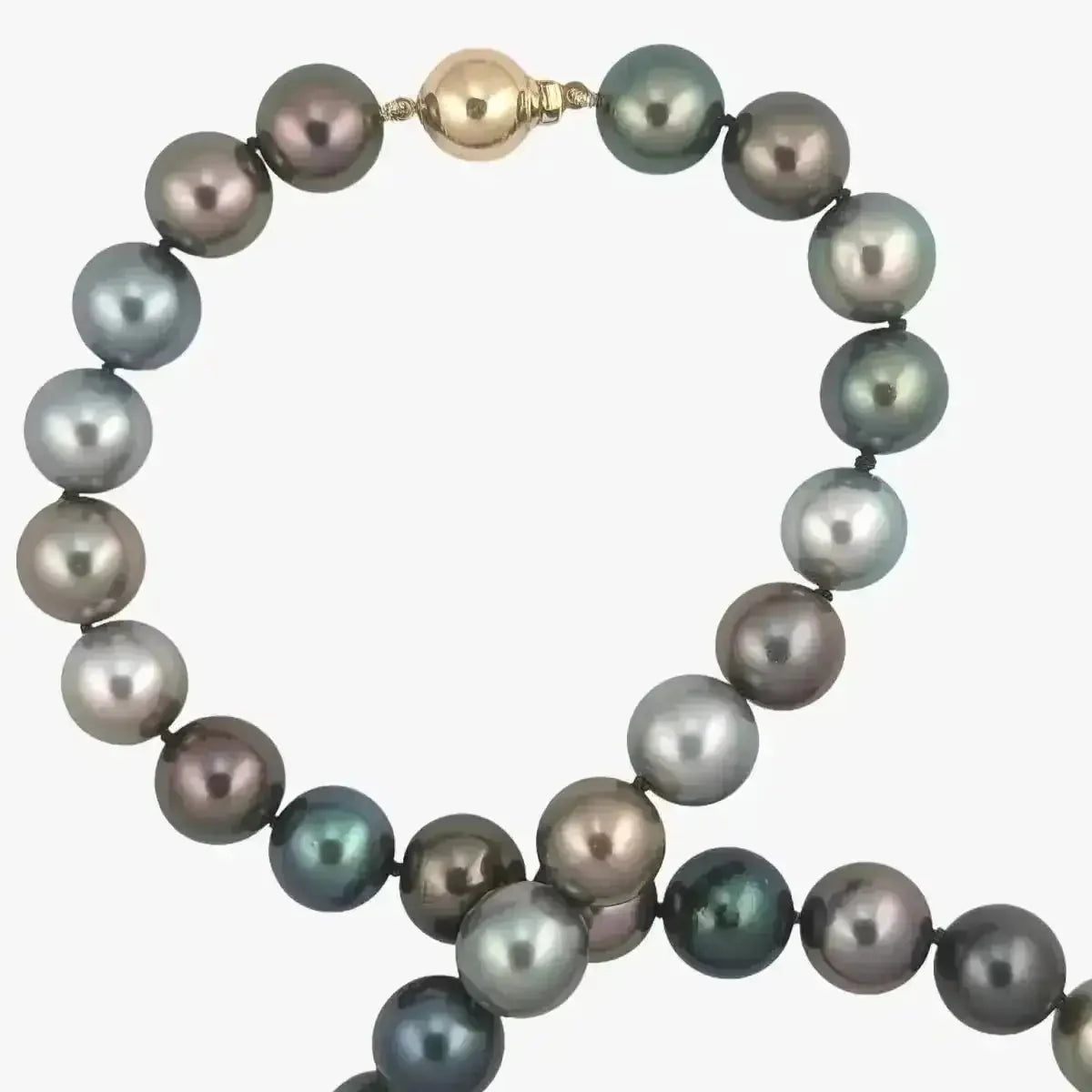11 - 12mm Color Mix Tahitian Pearl Necklace - Marina Korneev