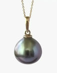 11 - 12mm Fat Drop Tahitian Pearl Pendant - Marina Korneev