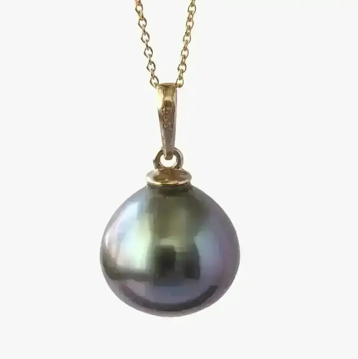 11 - 12mm Fat Drop Tahitian Pearl Pendant - Marina Korneev