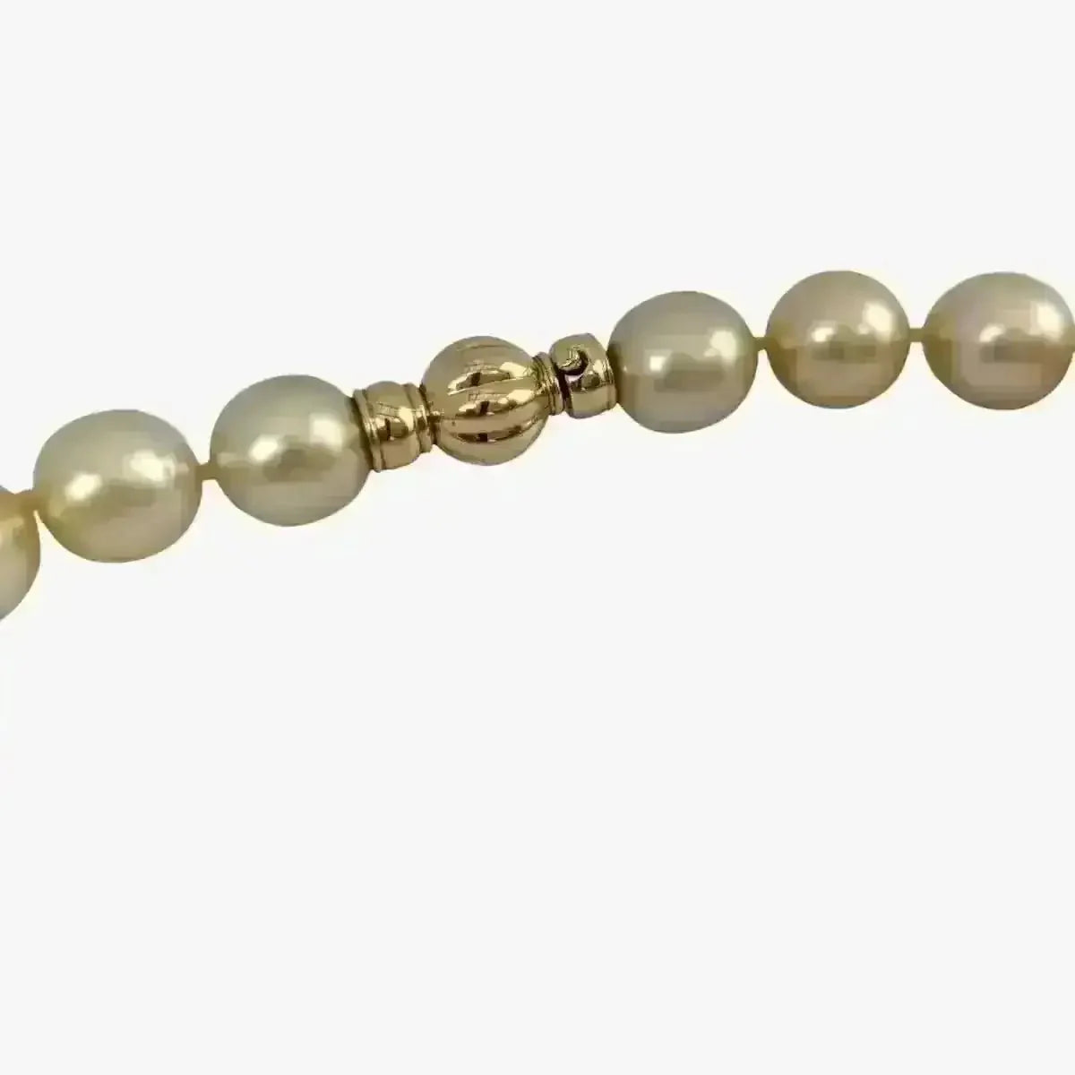 11 - 12mm Golden South Sea Pearl Necklace - Marina Korneev