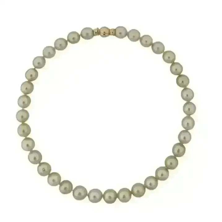 11 - 12mm Golden South Sea Pearl Necklace - Marina Korneev