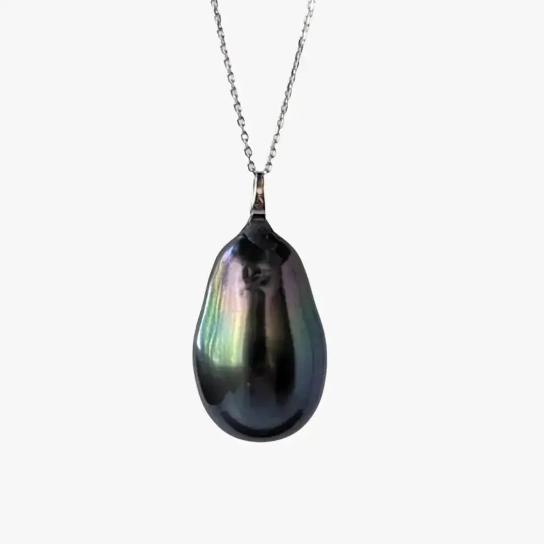 11 - 12mm Long Tahitian Pearl Pendant - Marina Korneev