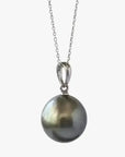 11 - 12mm Semi Round Tahitian Pearl Pendant - Marina Korneev