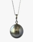 11 - 12mm Semi Round Tahitian Pearl Pendant - Marina Korneev
