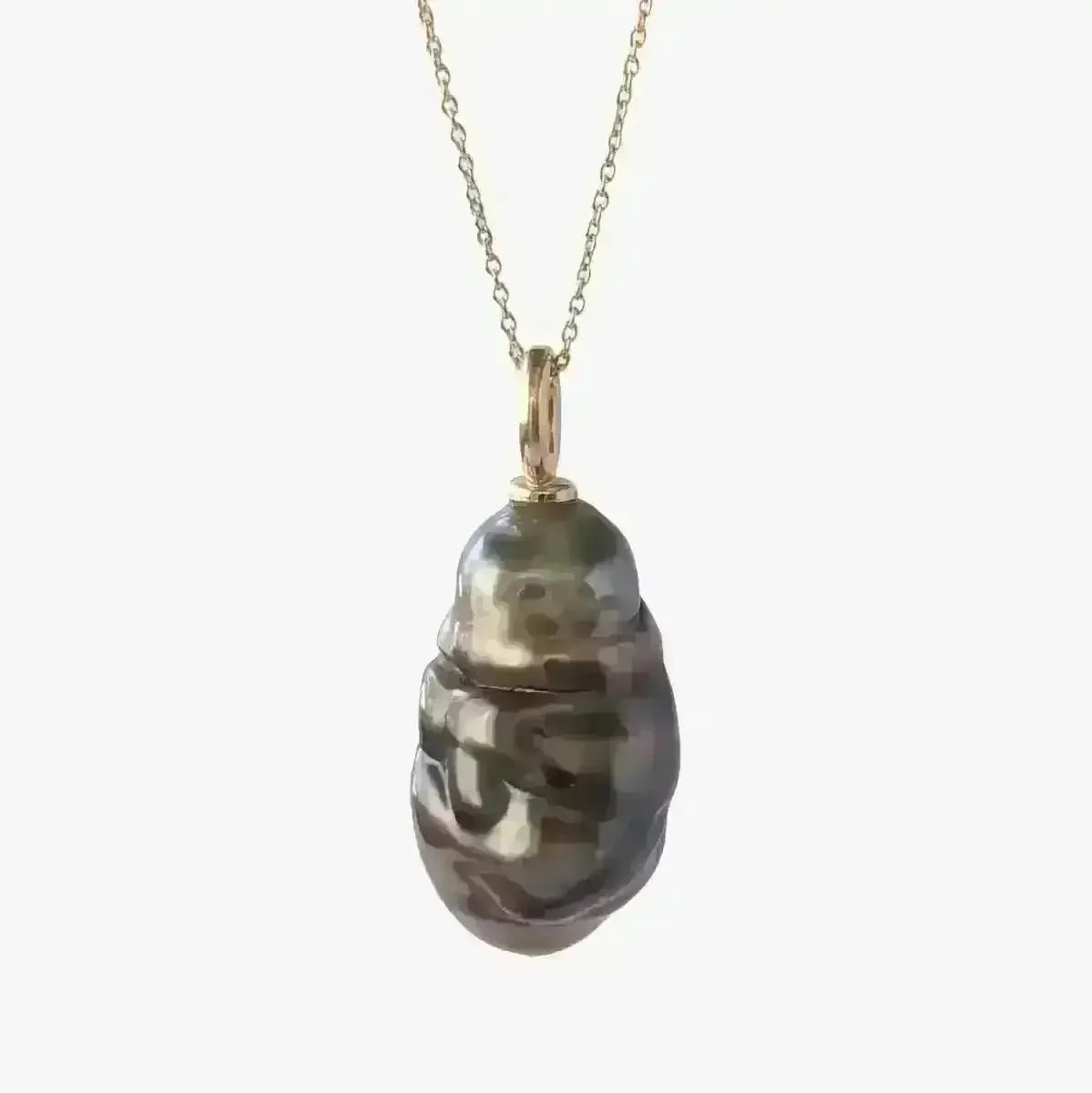 11 - 12mm Tahitian Keshi Pearl Pendant - Marina Korneev