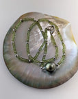 11-12mm Tahitian Pearl and Peridot Beads Necklace - Marina Korneev Fine Pearls