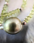 11-12mm Tahitian Pearl and Peridot Beads Necklace - Marina Korneev Fine Pearls