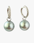 11-12mm Tahitian Pearl Diamonds Drop Earrings - Marina Korneev Fine Pearls