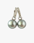 11-12mm Tahitian Pearl Diamonds Drop Earrings - Marina Korneev Fine Pearls