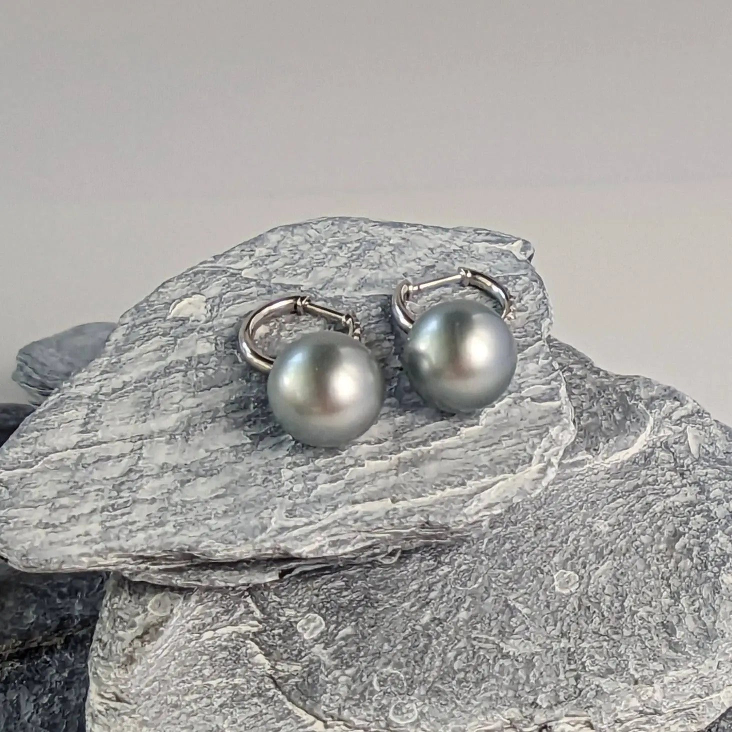 11-12mm Tahitian Pearl Diamonds Drop Earrings - Marina Korneev Fine Pearls