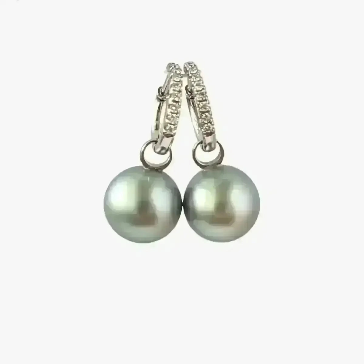 11 - 12mm Tahitian Pearl Diamonds Drop Earrings - Marina Korneev