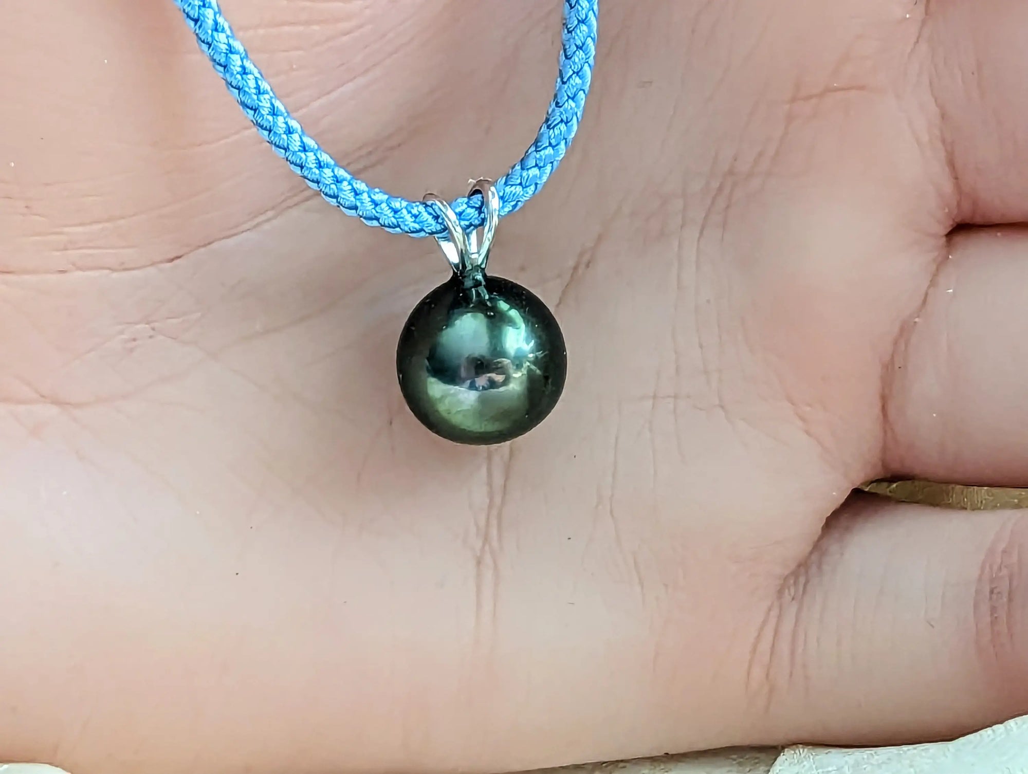 11-12mm Tahitian Pearl Pendant with 14K WG Bail - Marina Pearls